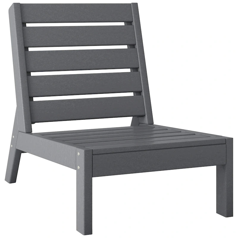 Polytrends Birchwood All Weather HDPE Outdoor Patio Deep Seating Modular Armless Chair