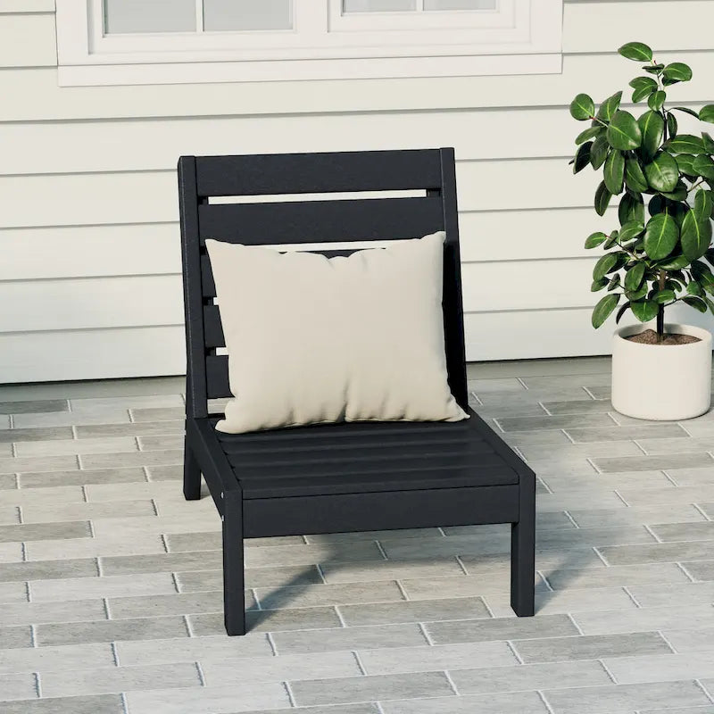 Polytrends Birchwood All Weather HDPE Outdoor Patio Deep Seating Modular Armless Chair