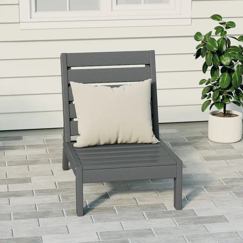 Polytrends Birchwood All Weather HDPE Outdoor Patio Deep Seating Modular Armless Chair