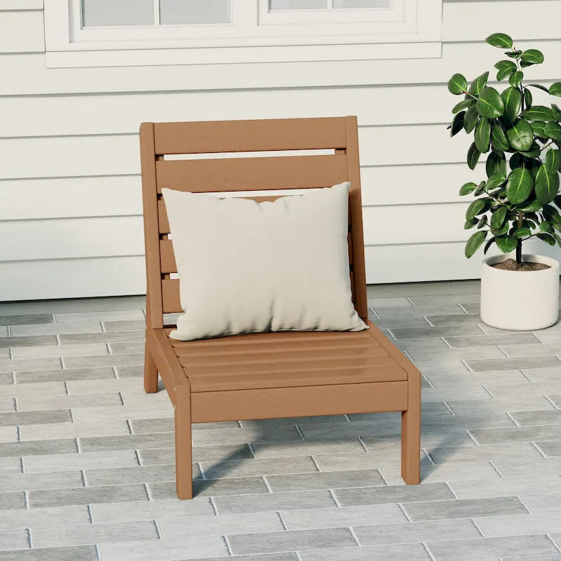 Polytrends Birchwood All Weather HDPE Outdoor Patio Deep Seating Modular Armless Chair
