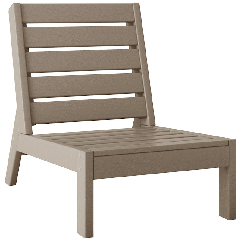 Polytrends Birchwood All Weather HDPE Outdoor Patio Deep Seating Modular Armless Chair