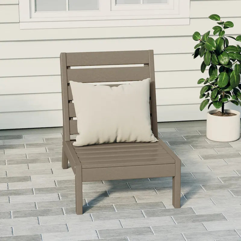 Polytrends Birchwood All Weather HDPE Outdoor Patio Deep Seating Modular Armless Chair