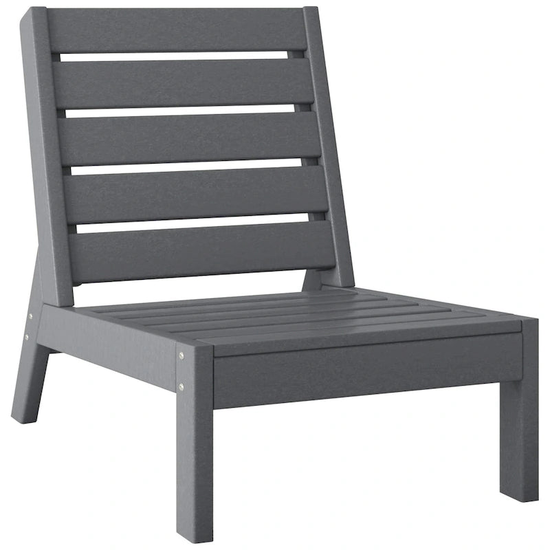 Polytrends Birchwood All Weather HDPE Outdoor Patio Deep Seating Modular Armless Chair