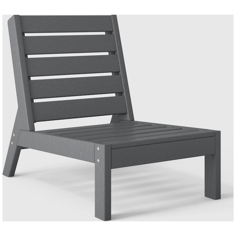 Polytrends Birchwood All Weather HDPE Outdoor Patio Deep Seating Modular Armless Chair