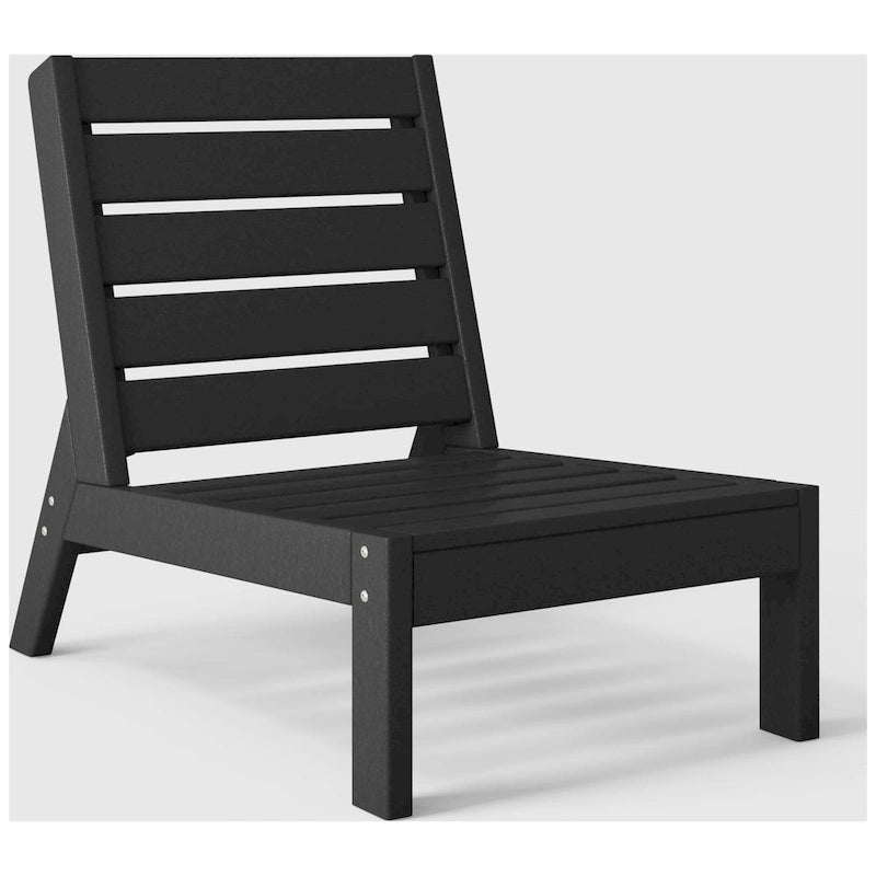 Polytrends Birchwood All Weather HDPE Outdoor Patio Deep Seating Modular Armless Chair