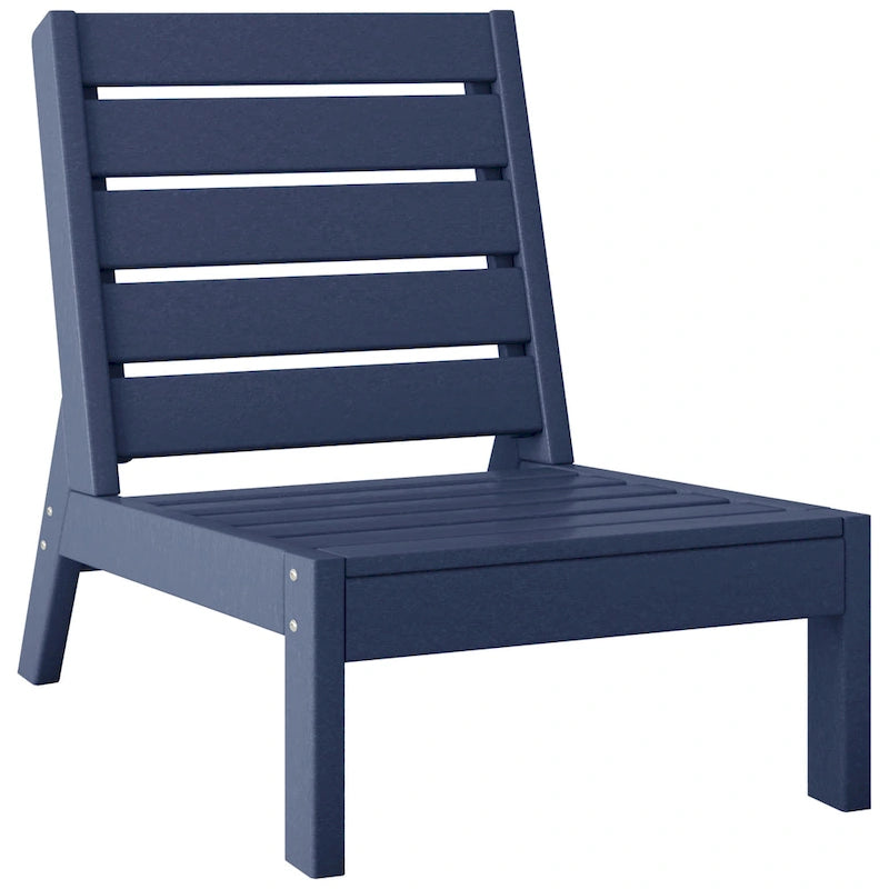 Polytrends Birchwood All Weather HDPE Outdoor Patio Deep Seating Modular Armless Chair