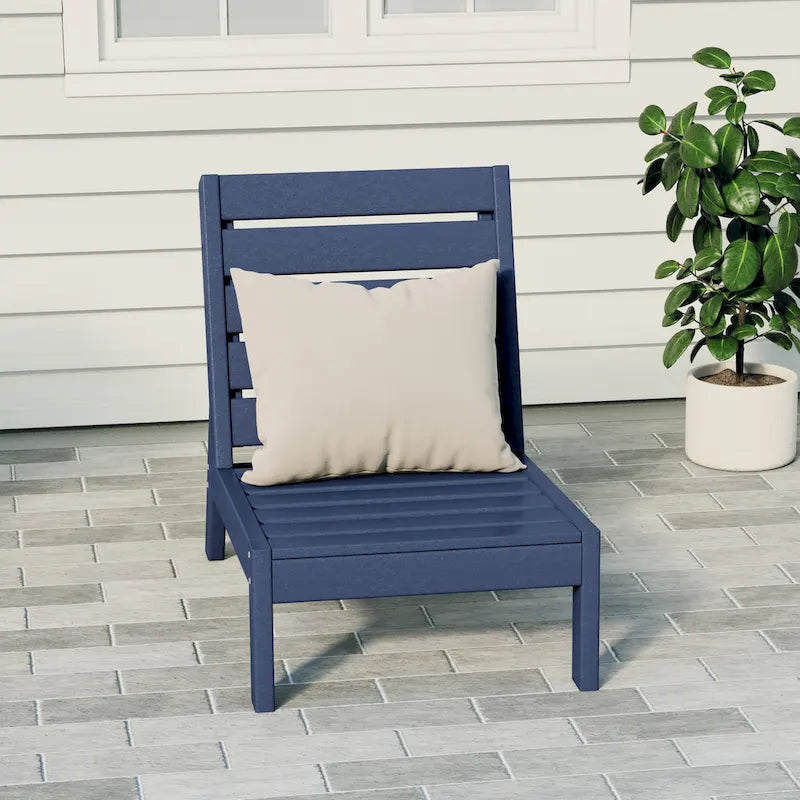 Polytrends Birchwood All Weather HDPE Outdoor Patio Deep Seating Modular Armless Chair