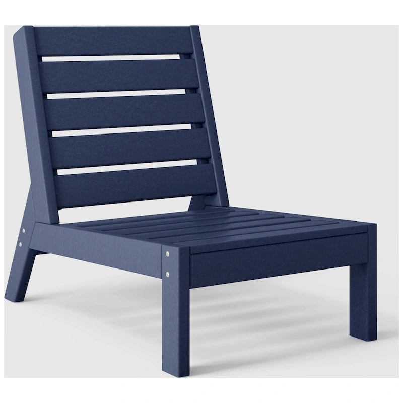 Polytrends Birchwood All Weather HDPE Outdoor Patio Deep Seating Modular Armless Chair