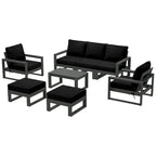 Polytrends Endless Patio Sectional 8-Piece Lounge Sofa Set with Gray Frame