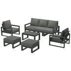 Polytrends Endless Patio Sectional 8-Piece Lounge Sofa Set with Gray Frame
