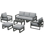 Polytrends Endless Patio Sectional 8-Piece Lounge Sofa Set with Gray Frame