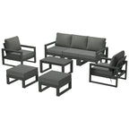 Polytrends Endless Patio Sectional 8-Piece Lounge Sofa Set with Gray Frame