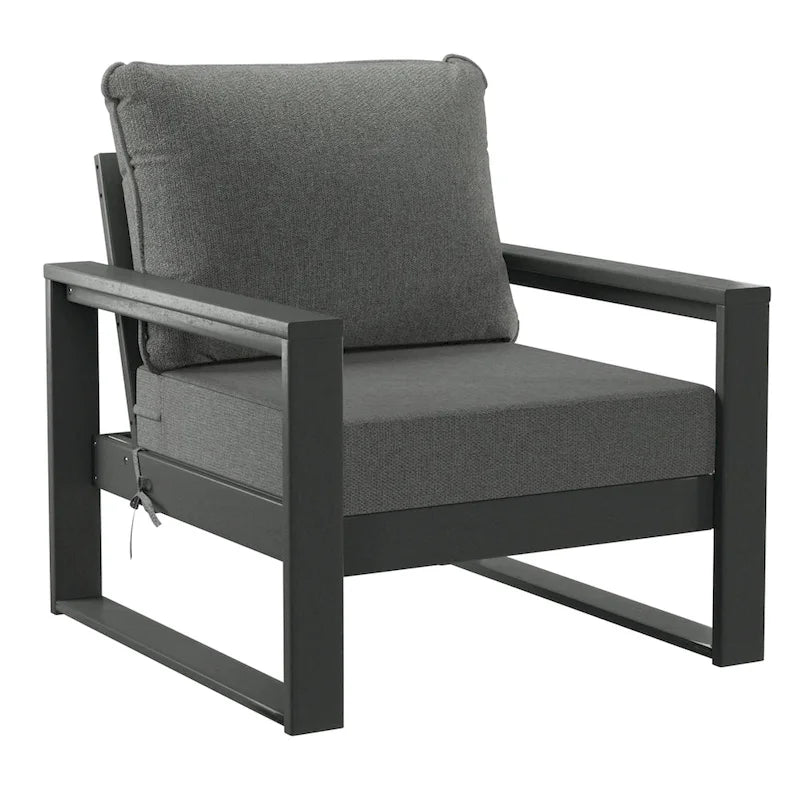 Polytrends Endless Patio Sectional 8-Piece Lounge Sofa Set with Gray Frame