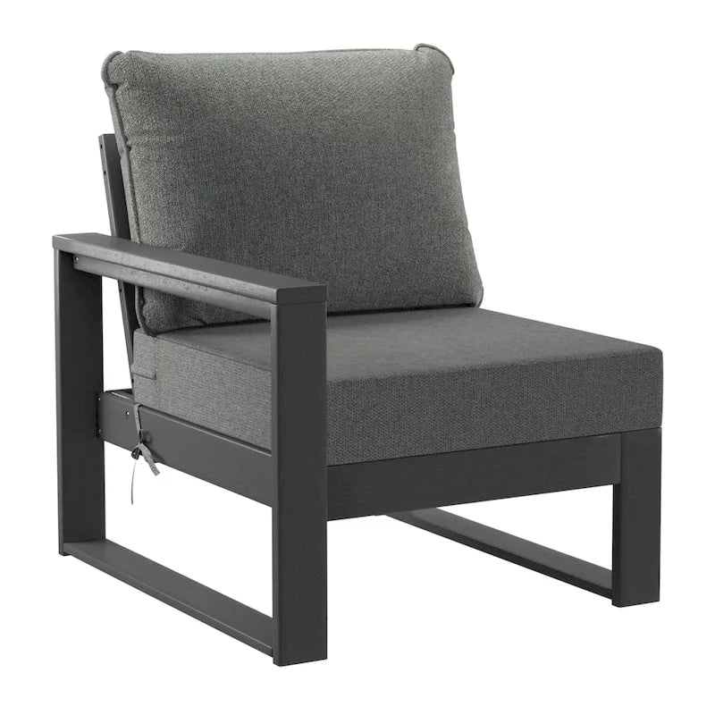 Polytrends Endless Patio Sectional 8-Piece Lounge Sofa Set with Gray Frame