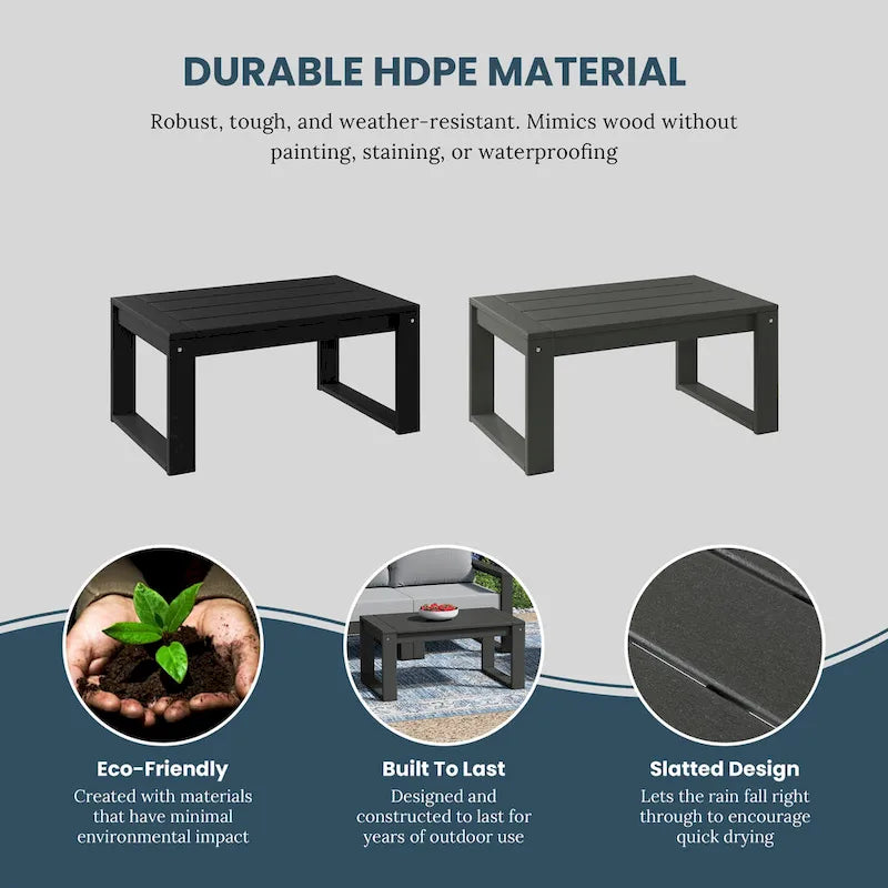 Polytrends Endless Patio Sectional 8-Piece Lounge Sofa Set with Gray Frame