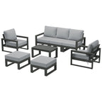 Polytrends Endless Patio Sectional 8-Piece Lounge Sofa Set with Gray Frame