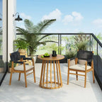 Christopher Knight Home - Outdoor 3-Piece Acacia Wood Dining Set with Cushions
