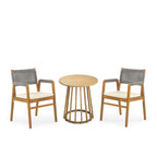 Christopher Knight Home - Outdoor 3-Piece Acacia Wood Dining Set with Cushions