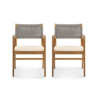 Christopher Knight Home - Outdoor 3-Piece Acacia Wood Dining Set with Cushions