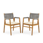 Christopher Knight Home - Outdoor 3-Piece Acacia Wood Dining Set with Cushions
