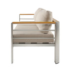 Christopher Knight Home - Everett Outdoor Aluminum Love Seat with Cushions and Rust-Resistant Frame