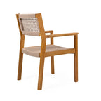 Christopher Knight Home Outdoor 5-Piece Acacia Wood Dining Sets with Rope Accent Chairs