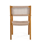Christopher Knight Home Outdoor 5-Piece Acacia Wood Dining Sets with Rope Accent Chairs