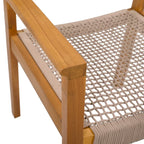 Christopher Knight Home Outdoor 5-Piece Acacia Wood Dining Sets with Rope Accent Chairs