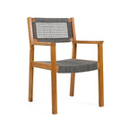 Christopher Knight Home Outdoor 5-Piece Acacia Wood Dining Sets with Rope Accent Chairs