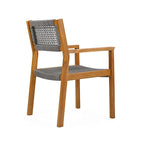 Christopher Knight Home Outdoor 5-Piece Acacia Wood Dining Sets with Rope Accent Chairs