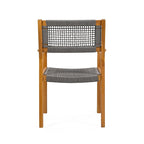 Christopher Knight Home Outdoor 5-Piece Acacia Wood Dining Sets with Rope Accent Chairs