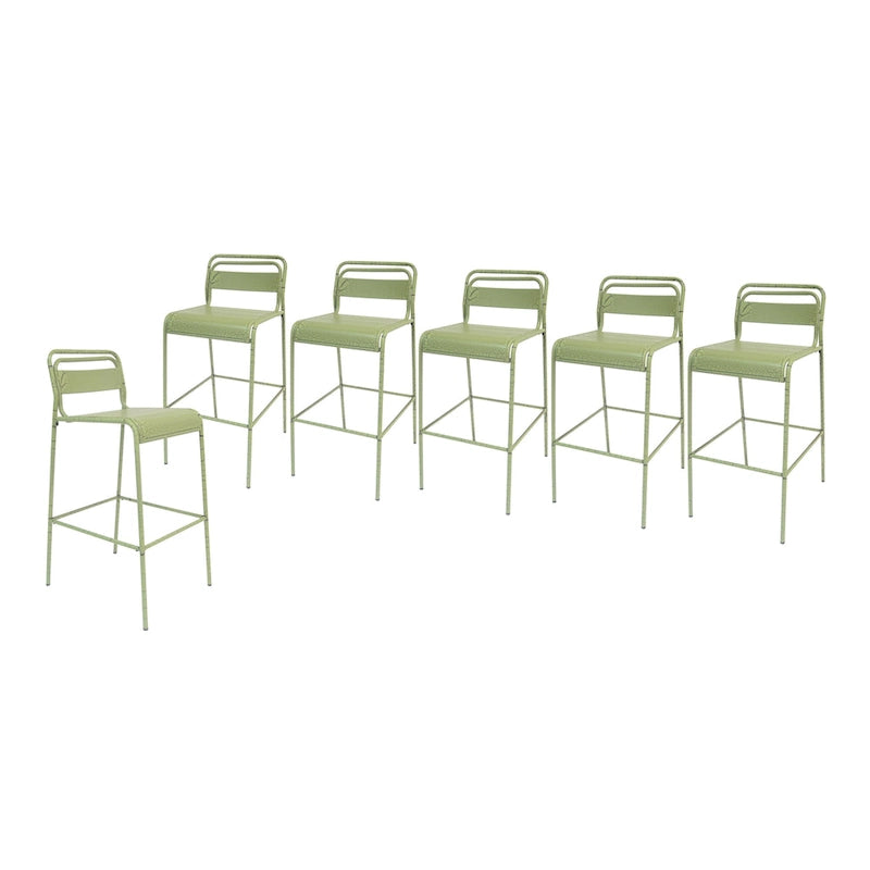 Christopher Knight Home Carmella Outdoor Metal Barstool (Set of 6)