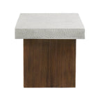 Christopher Knight Home - Mirod Indoor/Outdoor MGO Side Table with Faux Stone Top and Natural Wood Frame