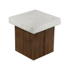 Christopher Knight Home - Mirod Indoor/Outdoor MGO Side Table with Faux Stone Top and Natural Wood Frame