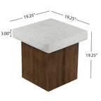 Christopher Knight Home - Mirod Indoor/Outdoor MGO Side Table with Faux Stone Top and Natural Wood Frame