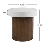 Christopher Knight Home - Mirod Indoor/Outdoor MGO Side Table with Faux Stone Top and Natural Wood Frame