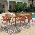 Christopher Knight Home - Emma Outdoor Wood and Resin 7 Piece Dining Set with Expandable Table