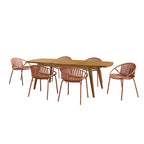 Christopher Knight Home - Emma Outdoor Wood and Resin 7 Piece Dining Set with Expandable Table