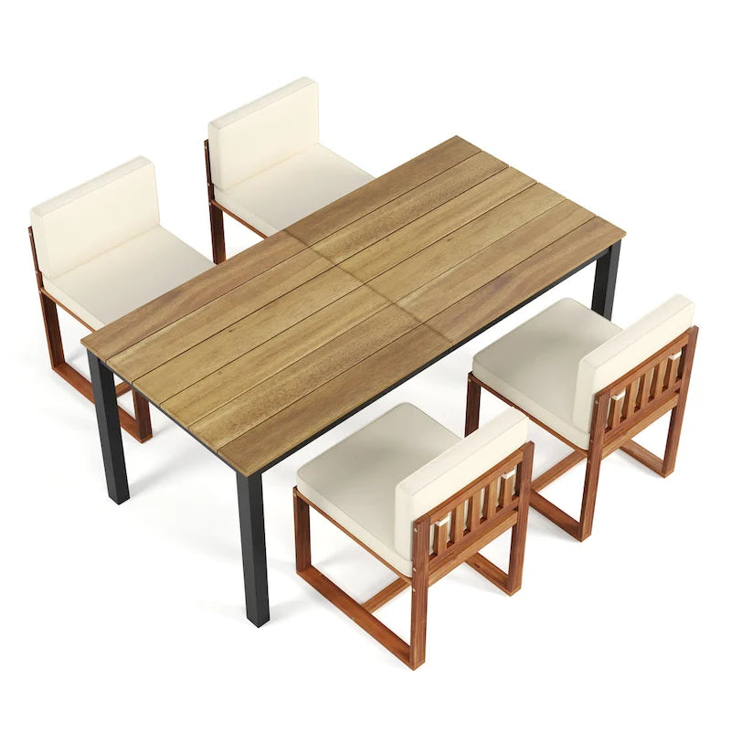 Christopher Knight Home Outdoor Rustic Acacia Wood 5-Piece Dining Sets