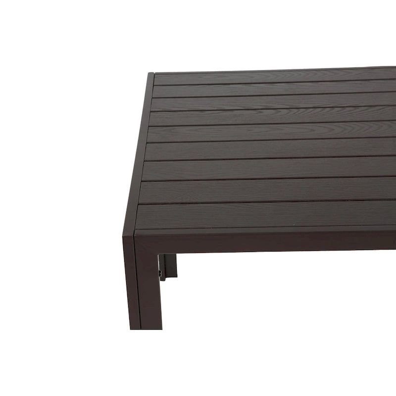 7 Pieces Patio Dining Set, Rectangular Dining Table and 6 Stackable Chairs, Outdoor Courtyard Conversation Casual Set