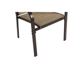 7 Pieces Patio Dining Set, Rectangular Dining Table and 6 Stackable Chairs, Outdoor Courtyard Conversation Casual Set