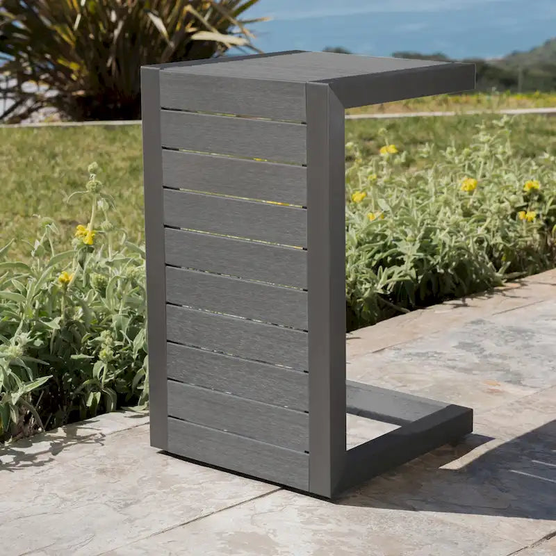 Outdoor CAPE CORAL C-SHAPED TABLE GREY