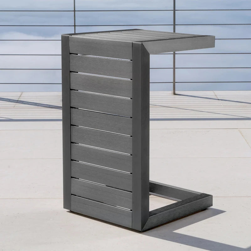Outdoor CAPE CORAL C-SHAPED TABLE GREY
