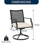 Clihome Outdoor 8 Piece Patio Swivel Chair Dining Table Set