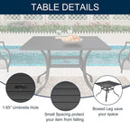 Clihome Outdoor 8 Piece Patio Swivel Chair Dining Table Set