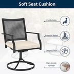 Clihome Outdoor 8 Piece Patio Swivel Chair Dining Table Set