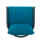 Roomfitters Outdoor Acacia Wood Wicker Club Chair with Cushions, Deep Seating Patio Furniture for Porch or Garden, Teal