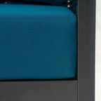 Roomfitters Outdoor Acacia Wood Wicker Club Chair with Cushions, Deep Seating Patio Furniture for Porch or Garden, Teal