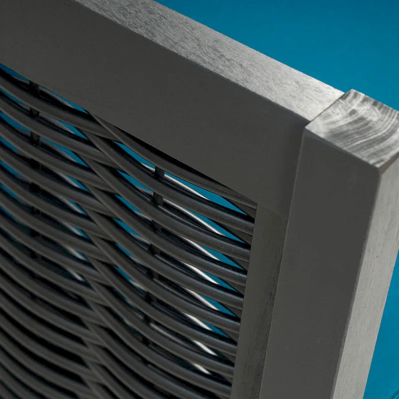 Roomfitters Outdoor Acacia Wood Wicker Club Chair with Cushions, Deep Seating Patio Furniture for Porch or Garden, Teal