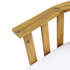 Roomfitters 3-Piece Acacia Wood Patio Set, Outdoor Club Chairs and Table with Waterproof Cushions for Porch, Beige+Teak